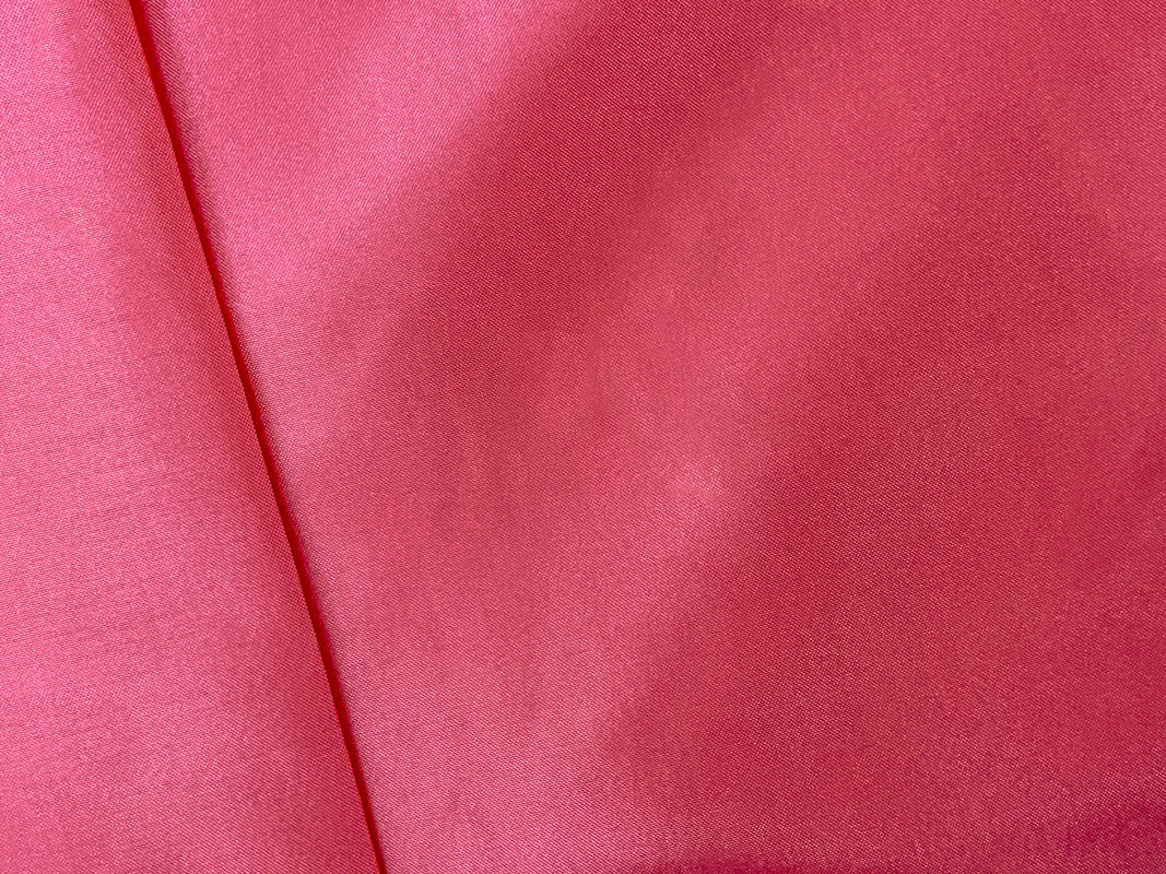 Coral Red Poly China Silk Lining Woven Fabric - Image 2