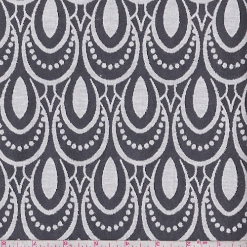 Cream White Scallop Sheer Jersey Burnout Fabric