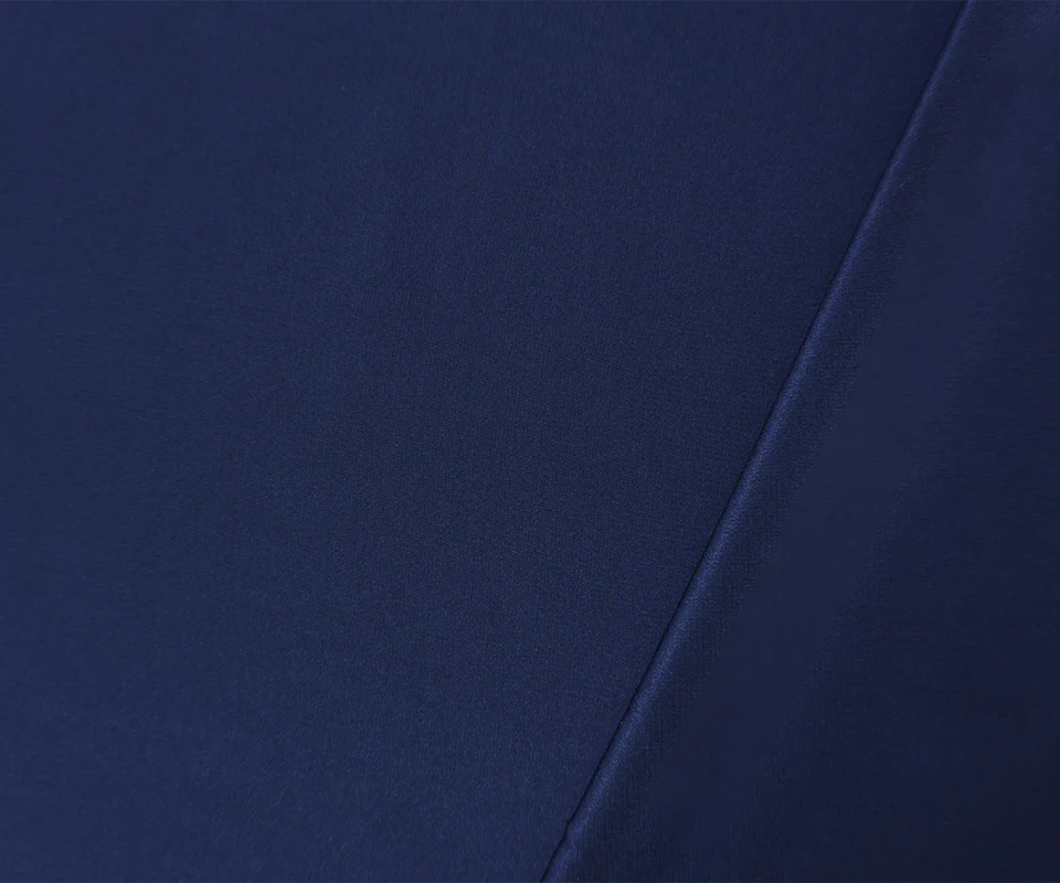 Dark Blue Silk Solid Crepe De Chine Woven Fabric - Image 2