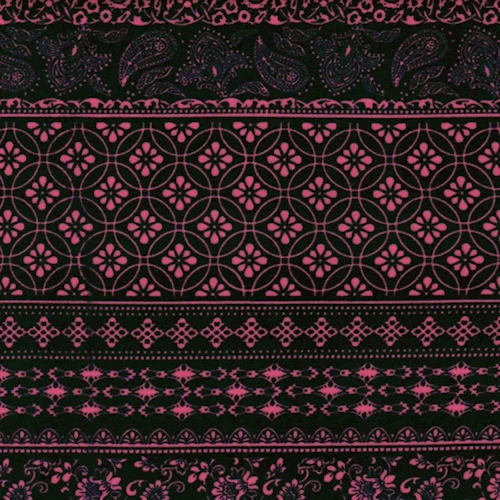 Dark Ink/Pink Deco Stripe Double Brushed Jersey Knit Fabric