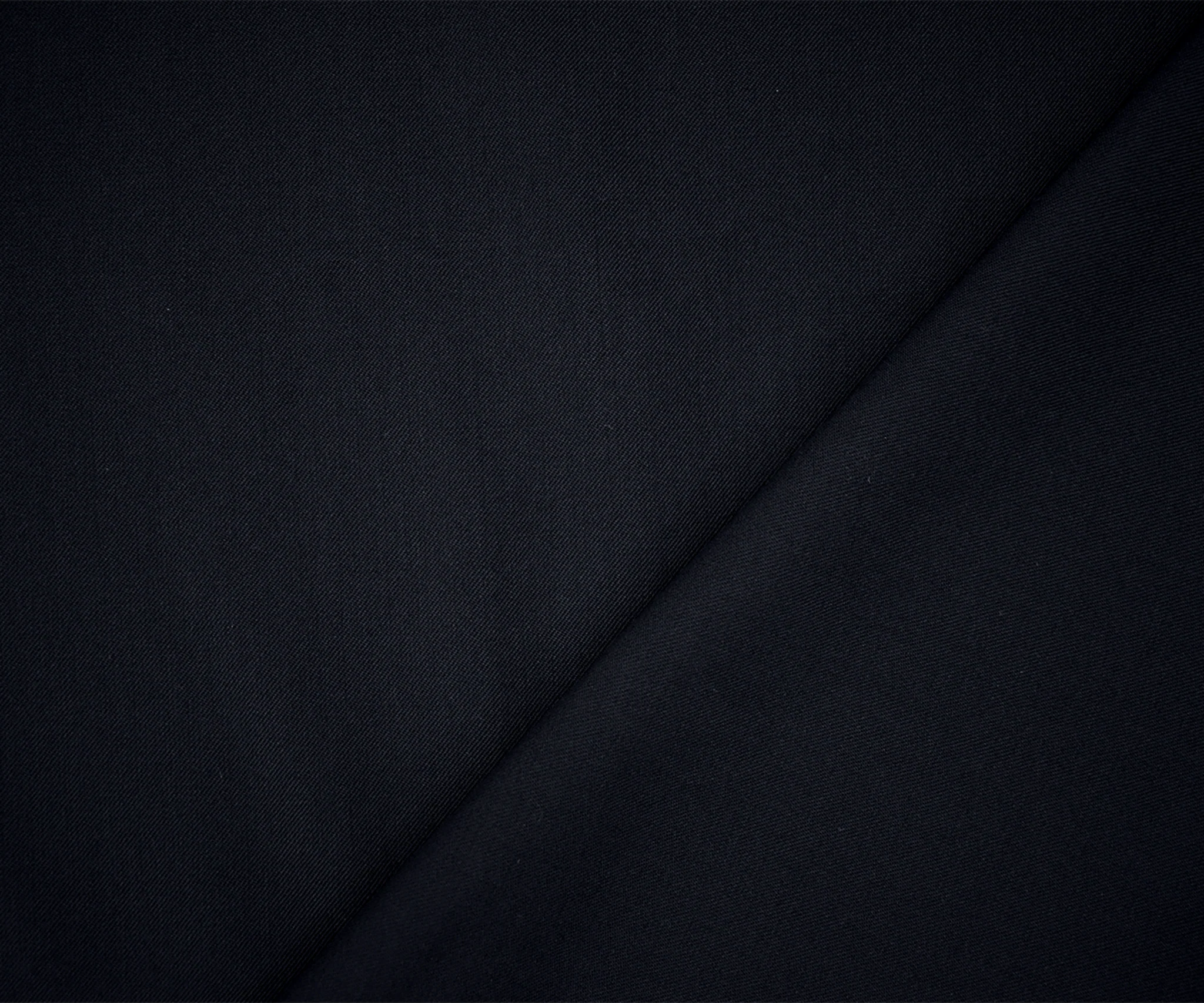 Dark Navy Blue-Black Poly-Wool Solid Twill Woven Suiting Fabric - Image 2