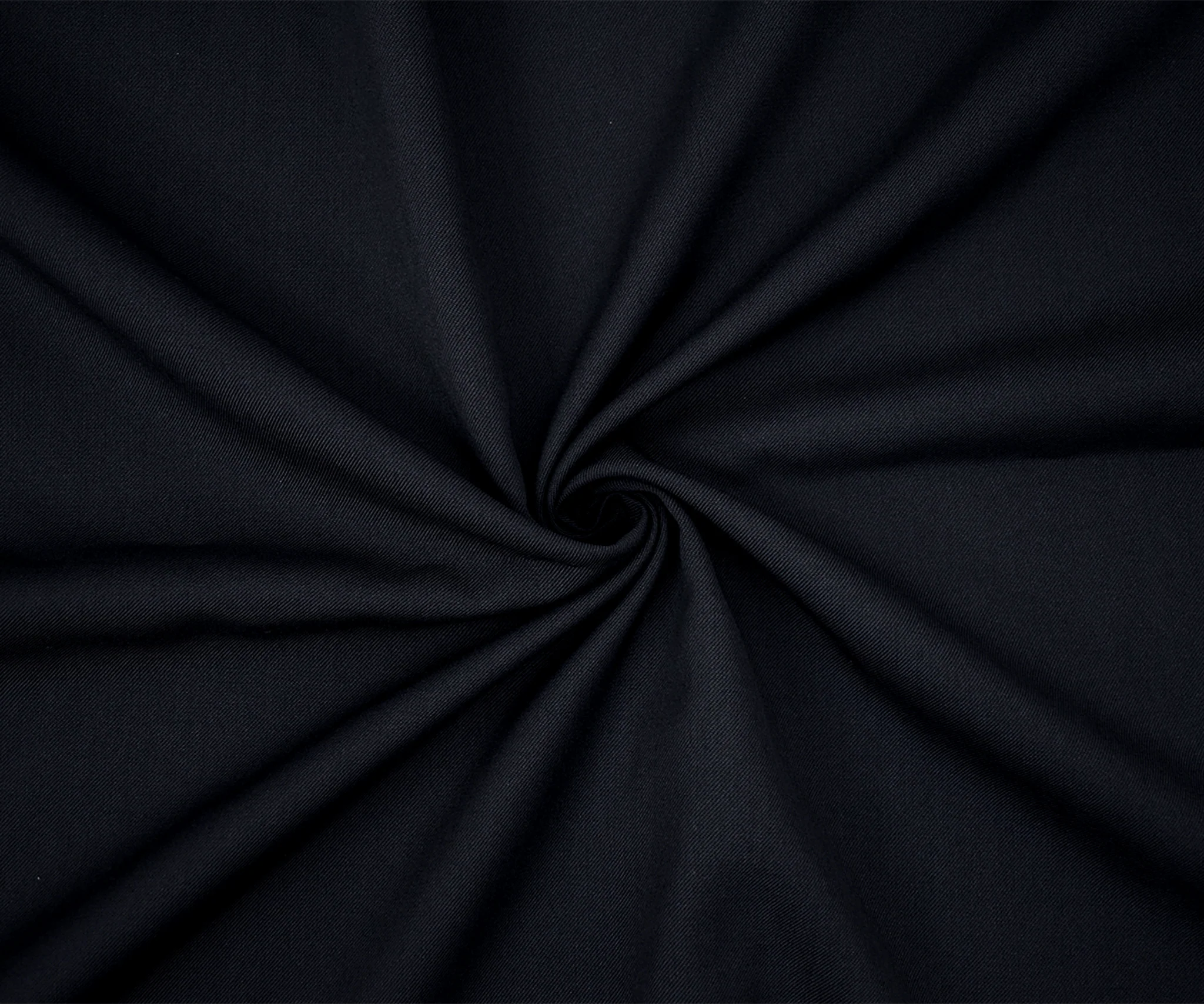 Dark Navy Blue-Black Poly-Wool Solid Twill Woven Suiting Fabric - Image 3