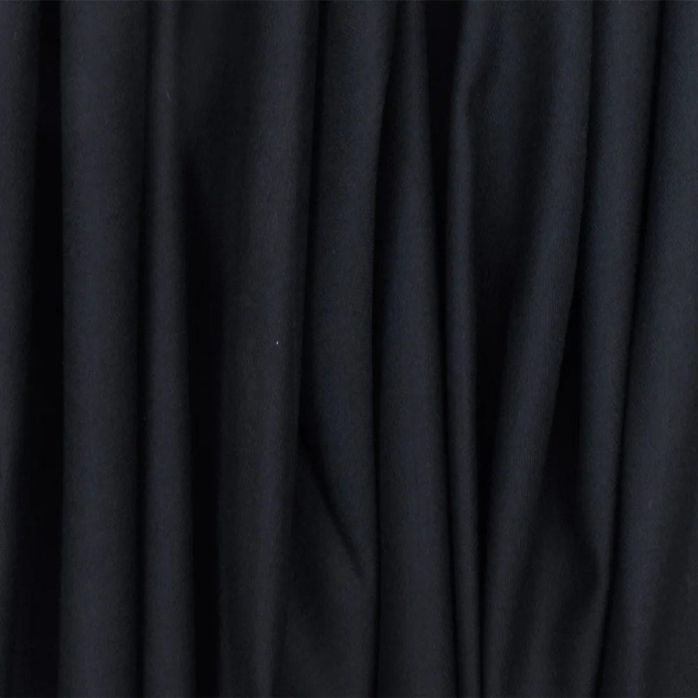 Dark Navy Blue Solid Wool-Poly Twill Woven Suiting Fabric - Image 2