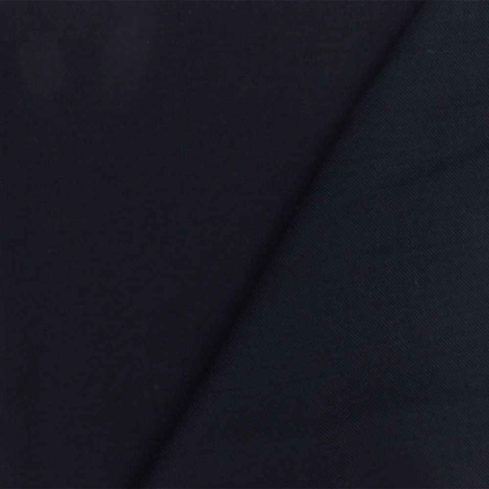 Dark Navy Blue Solid Wool-Poly Twill Woven Suiting Fabric - Image 3