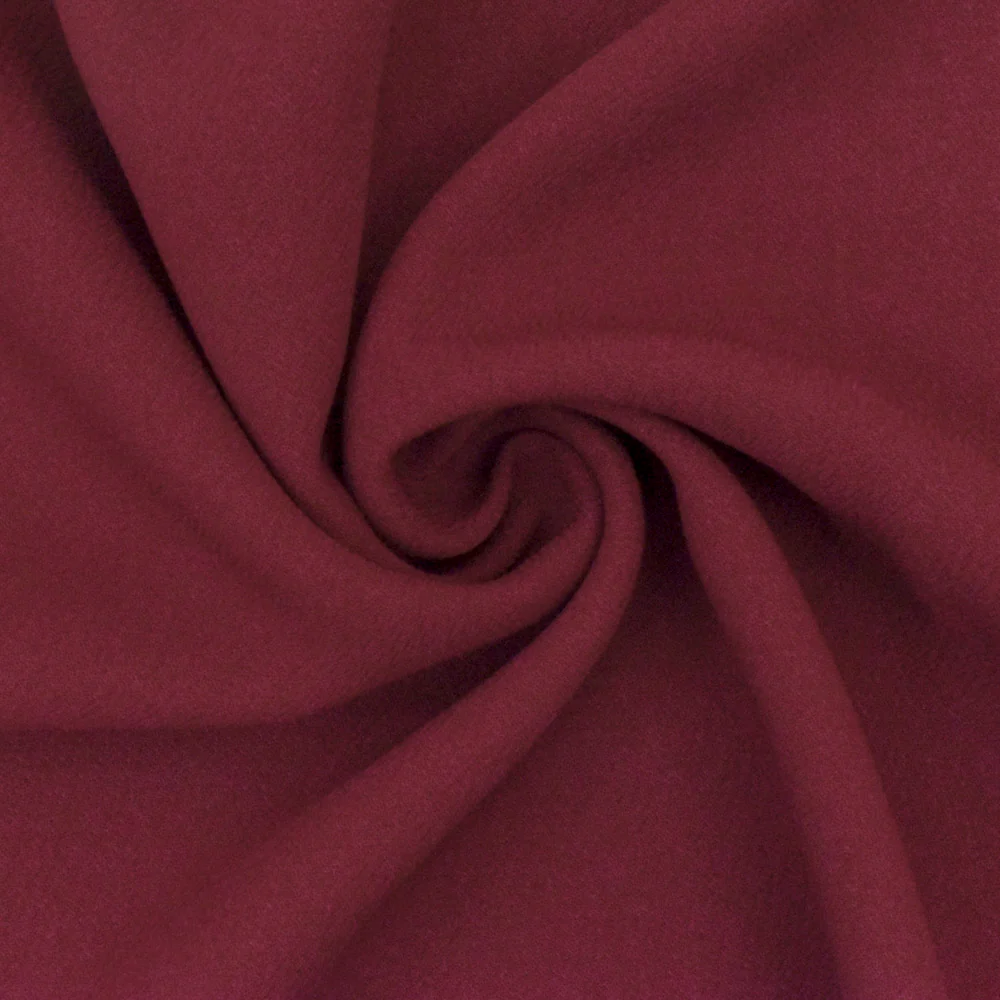 Dark Raspberry Texture Polyester Double Weave Crepe Momie Woven Fabric