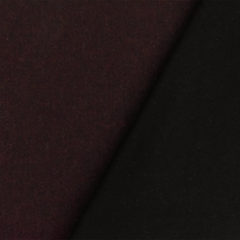 Dark Rust-Black Solid Bonded Double Sided Fabric