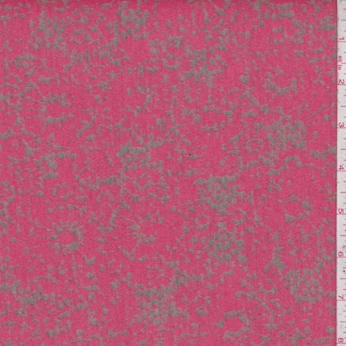 Dark Salmon Pink Floral Burnout Knit Fabric