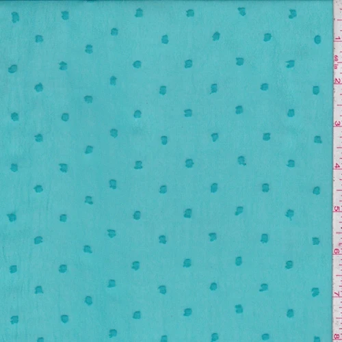 Dark Turquoise Dot Chiffon Fabric