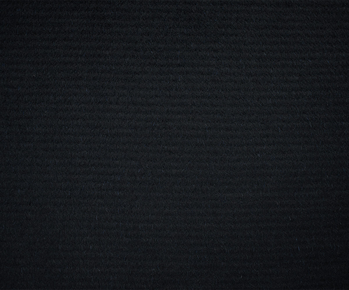 Deep Blue-Black Wool Poly Stripe Brushed Woven Jacketing Fabric - Image 4