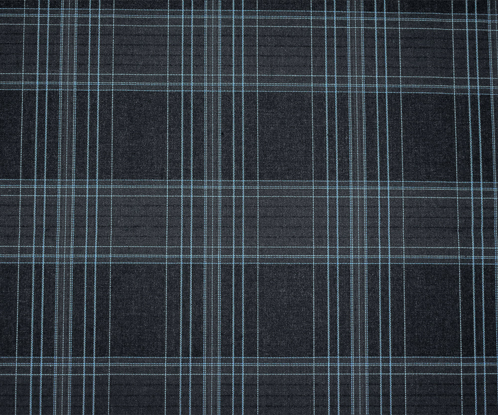 Deep Gray-Blue-Multi Plaid Poly Wool Woven Shirting Fabric - Image 4