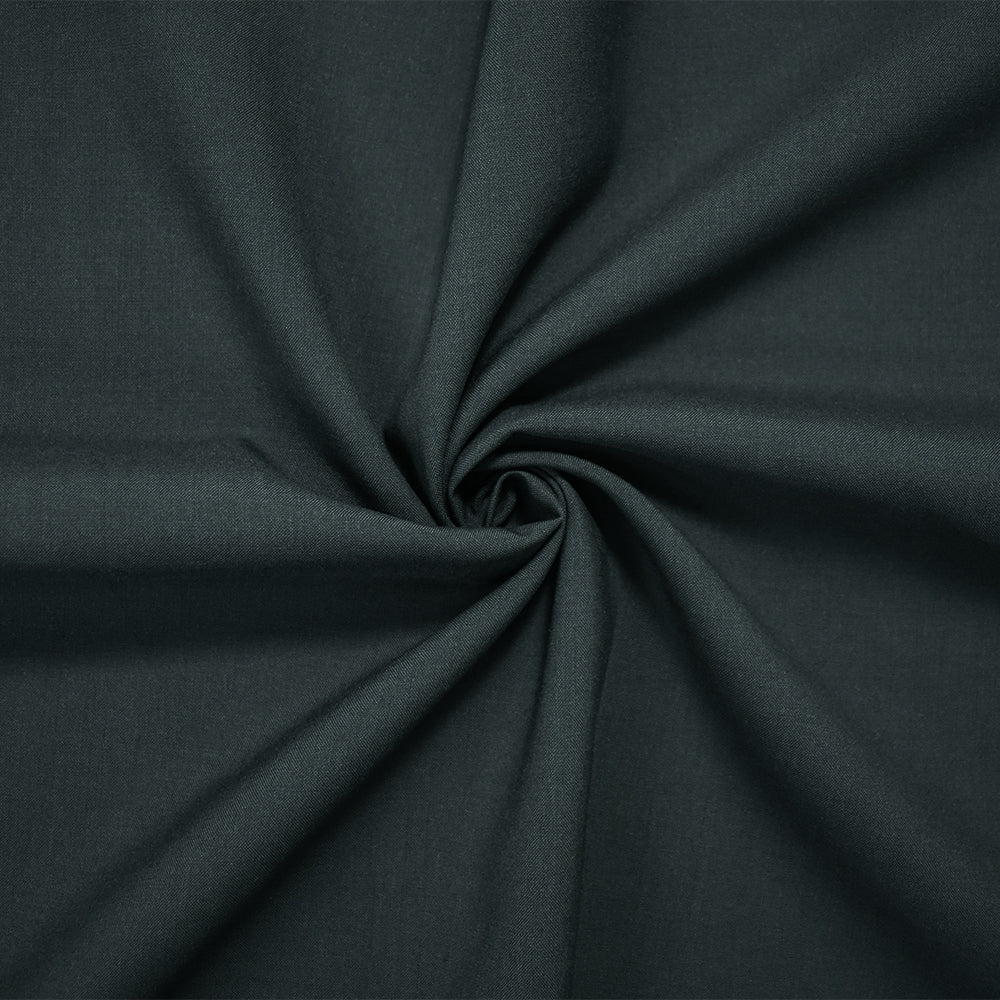 Deep Gray Tropical Wool-Poly Japanese Solid Woven Shirting Fabric