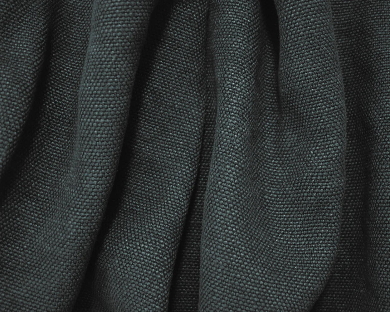 Deep Gray Washed Irish Linen Moygashel Solid Canvas Woven Fabric - Image 3