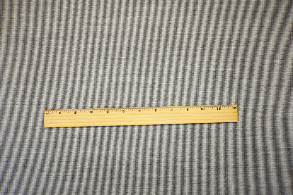 Deep Gray-White Poly-Wool Japanese Stripe Woven Fabric - Image 5