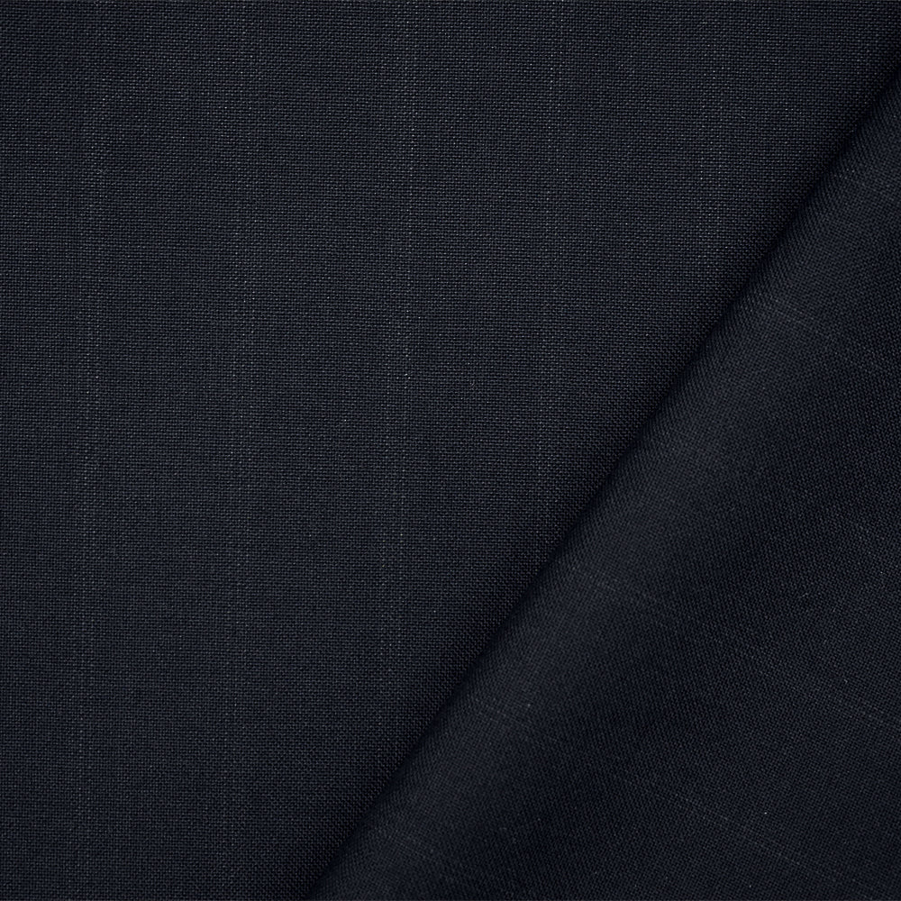 Deep Navy-Gray Wool Polyester Striped Woven Shirting Fabric