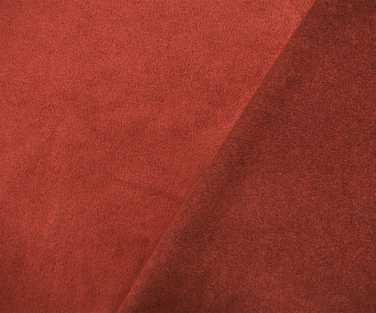 Deep Orange Stretch Spandex Solid Microsuede Knit Fabric - Image 2
