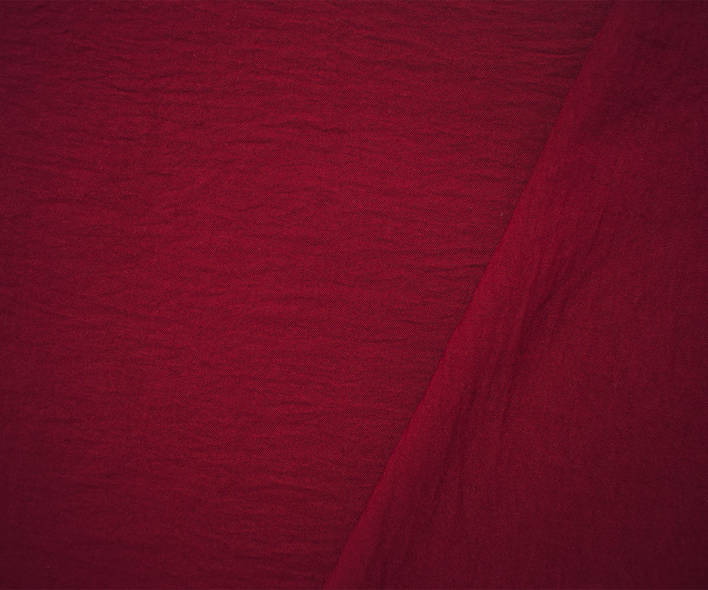 Deep Red Polyester Air Flow CEY Crepe Solid Woven Fabric - Image 2