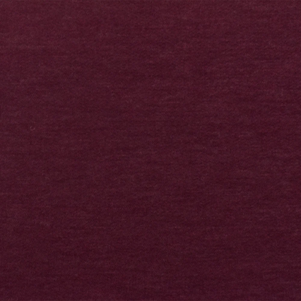 Deep Red Texture Stretch Poly Brushed Back French Terry Fleece Knit Fabric - Image 3