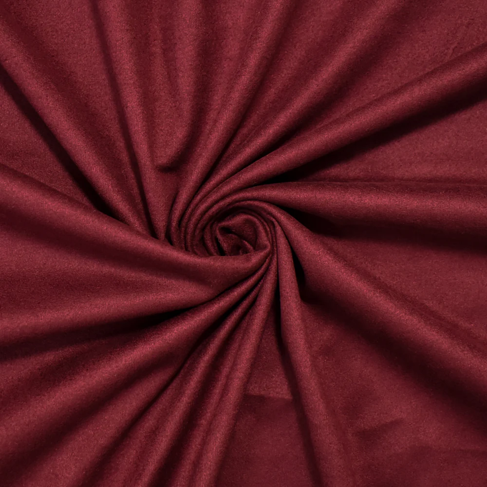 Deep Ruby Red Stretch Spandex Solid Microsuede Knit Fabric