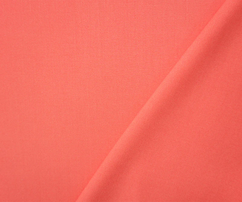 Deep Salmon Poly Rayon Spandex Stretch Solid Woven Suiting Fabric - Image 2