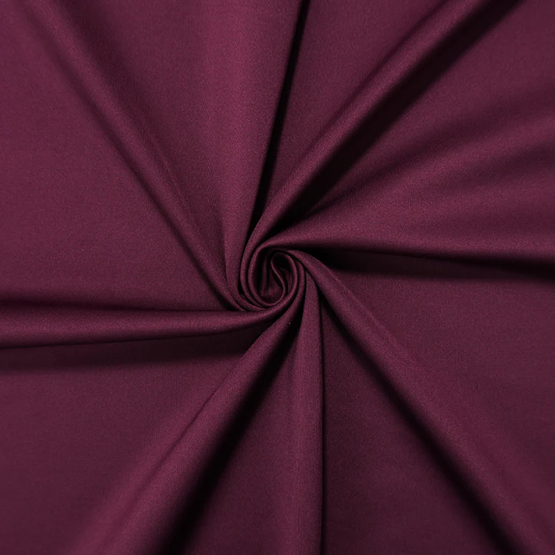 Deep Wine Red Famous Maker Nylon Spandex Solid Double Knit Fabric