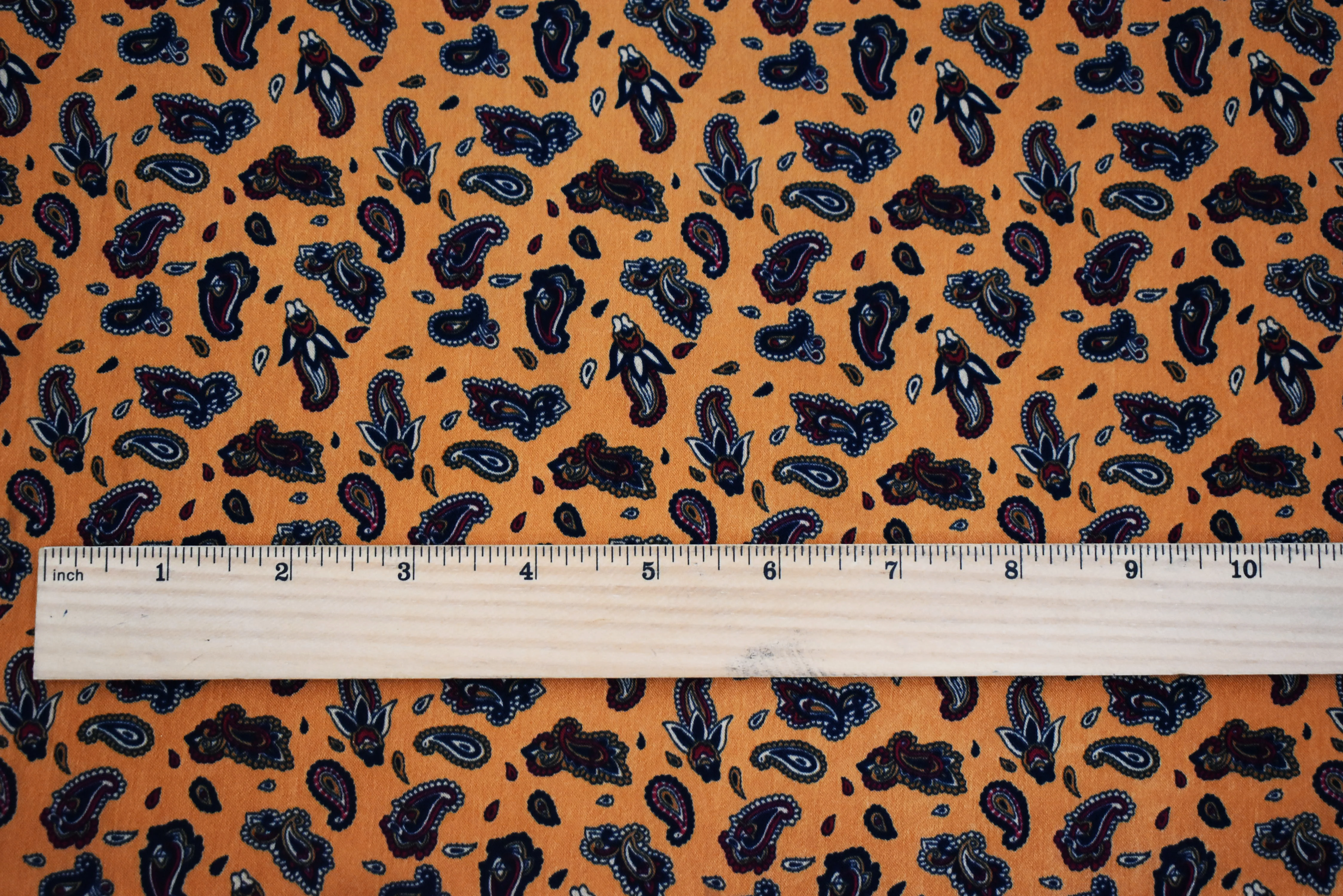 Dijon Yellow-Multi Polyester Paisley Printed Charmeuse Woven Fabric - Image 3