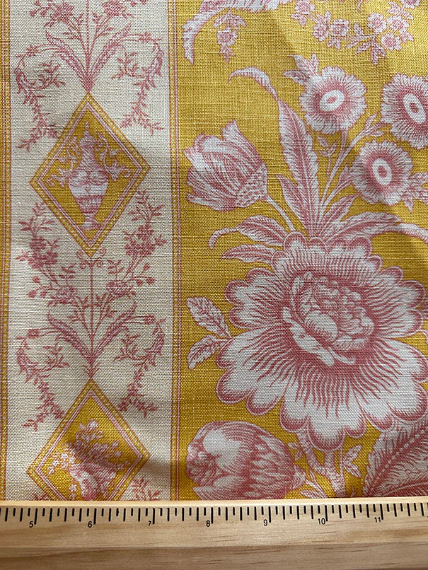 Elyse on Linen Honeysuckle Print Linen Drapery Fabric - Image 2