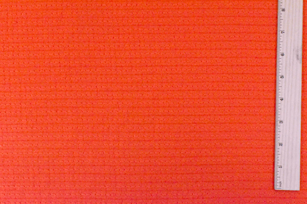 Fire Orange Stripe Texture Stretch Jersey Knit Fabric - Image 5