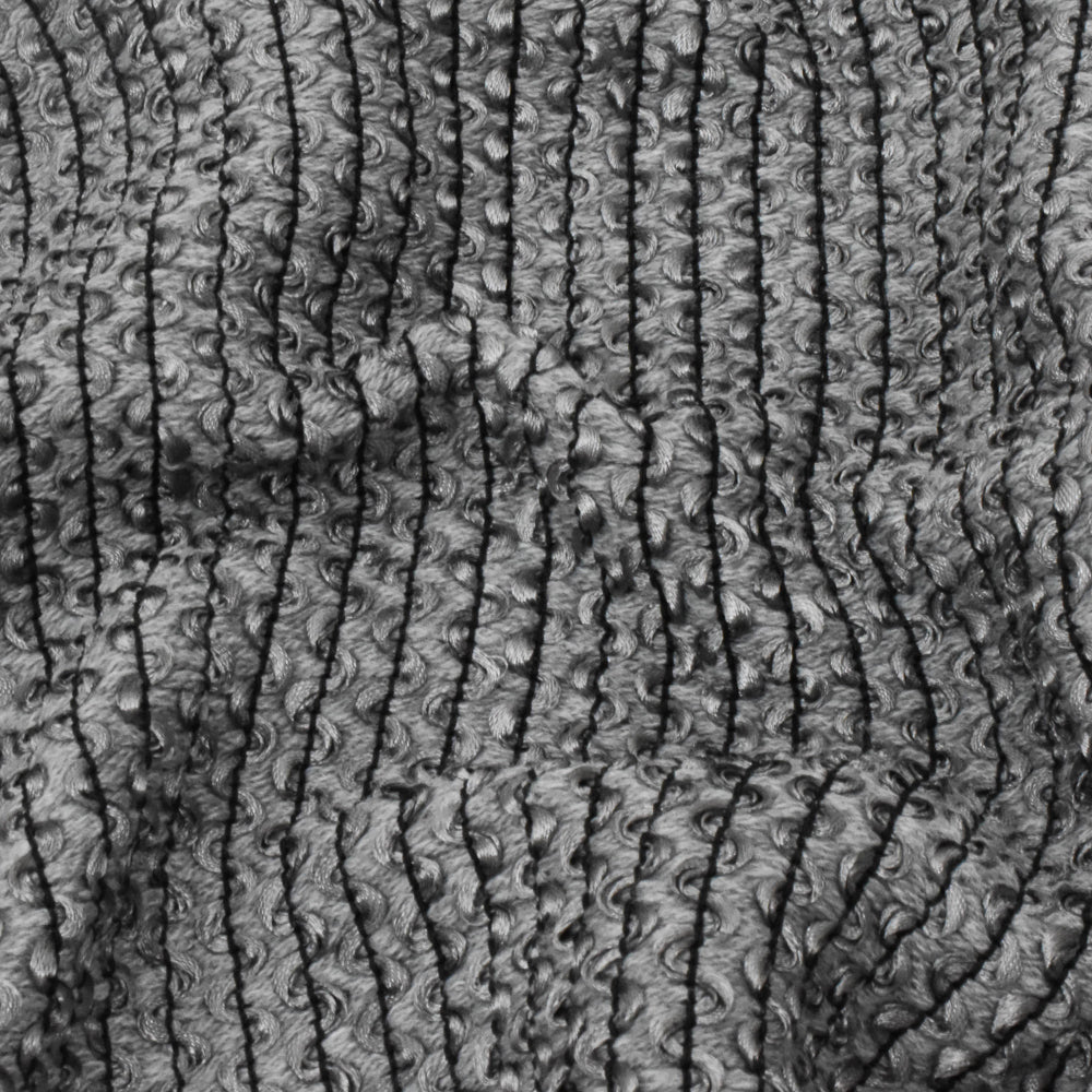 Galaxy Gray-Black-Gray 3D Wave Acrylic Poly Woven Jacketing Fabric - Image 3