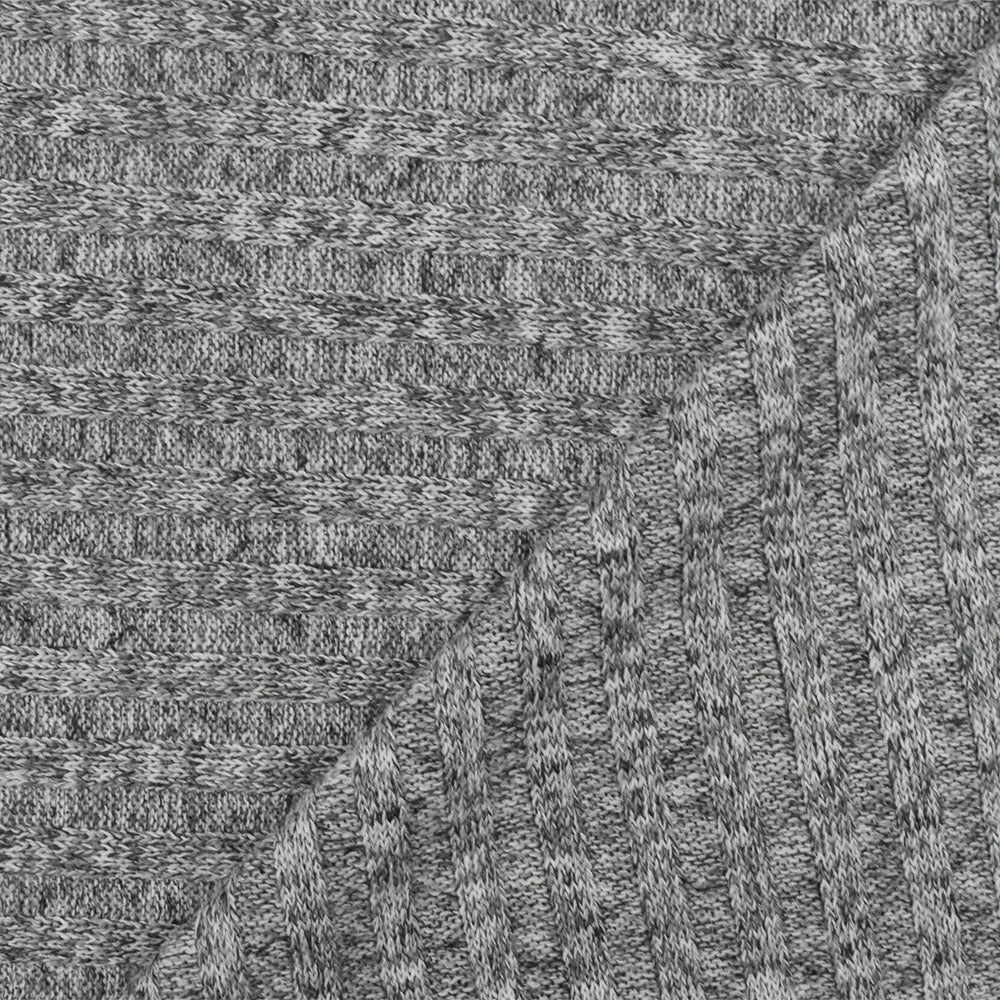 Glacier Gray-Black Texture Stretch Poly 5x4 Rib Knit Fabric - Image 2