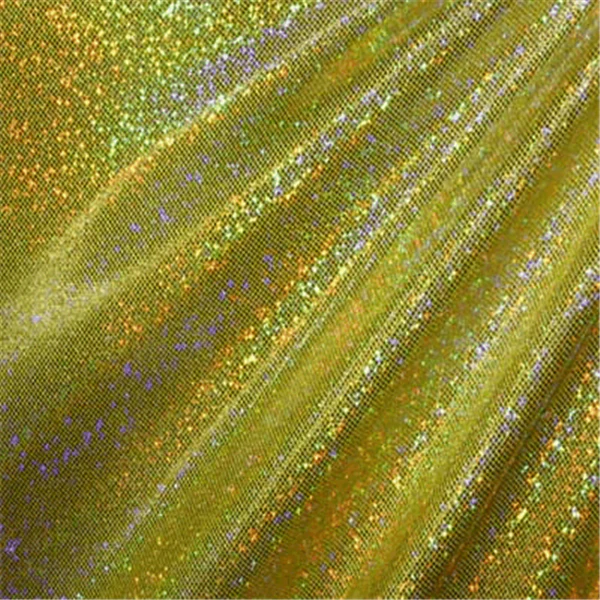Gold/Gold Hologram Dot Bolt Fabric
