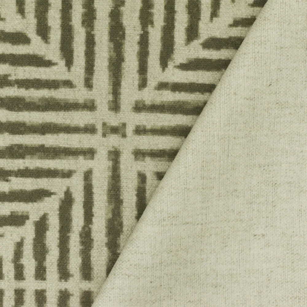 Gray-Beige Swavelle Diamond Printed Poly Rayon Chenille Decor Fabric - Image 4