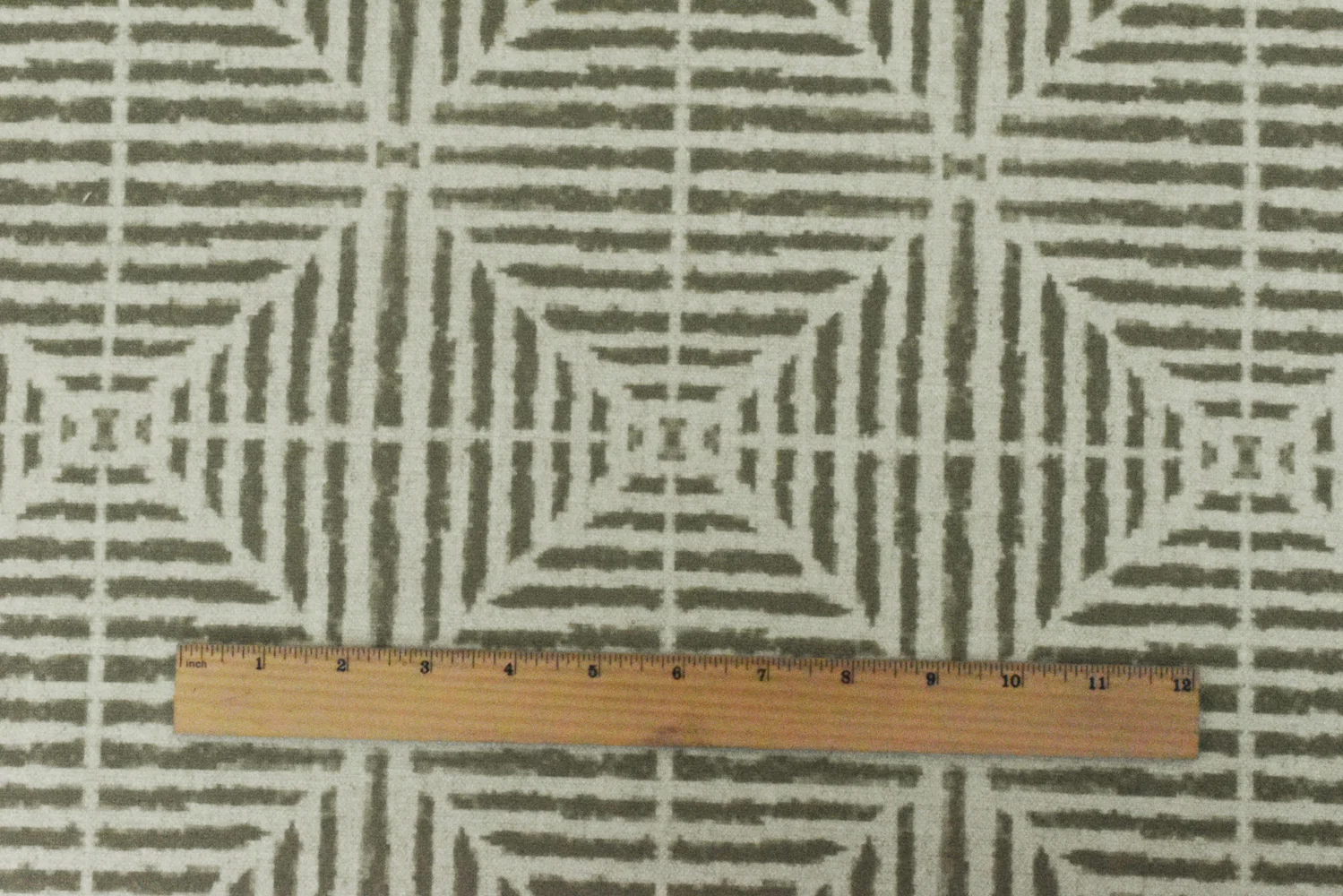 Gray-Beige Swavelle Diamond Printed Poly Rayon Chenille Decor Fabric - Image 5