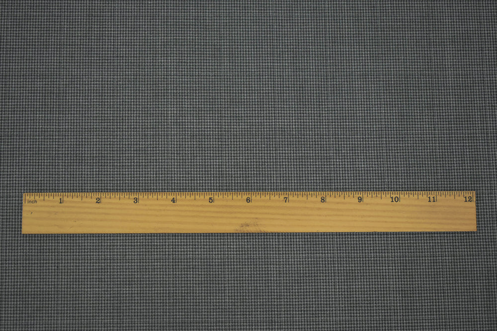 Gray-Black Poly-Wool Houndstooth Check Shirting Woven Fabric - Image 5