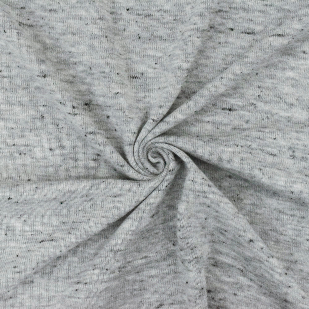 Gray-Black Spots Texture Slubbed Jersey Knit Fabric