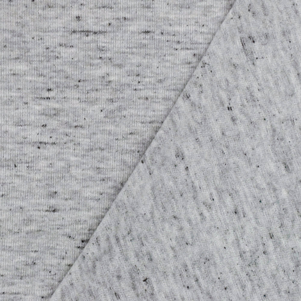 Gray-Black Spots Texture Slubbed Jersey Knit Fabric - Image 4