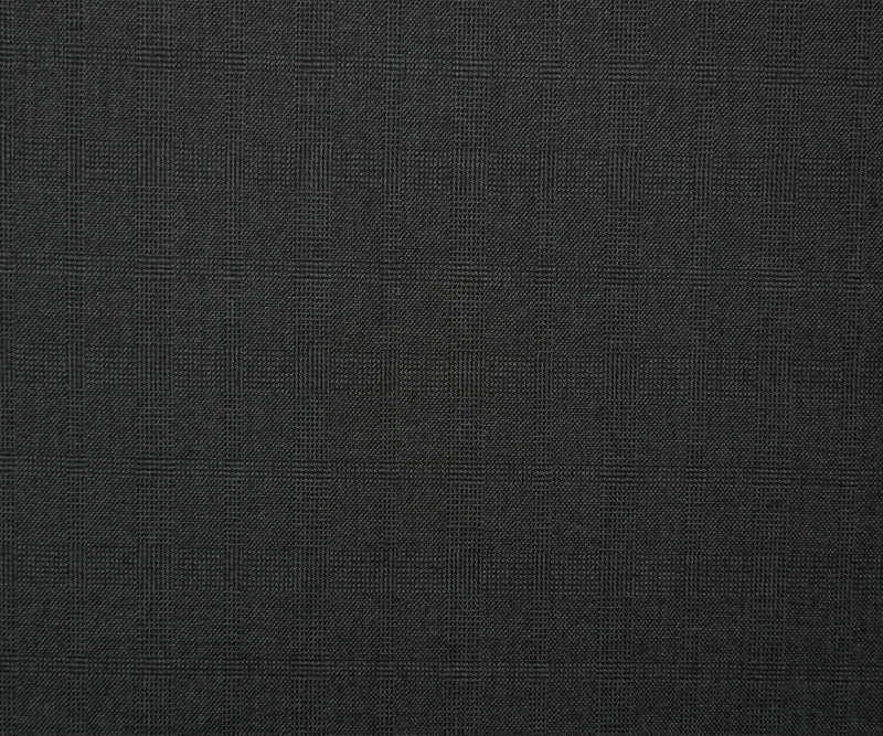 Gray-Black Wool Poly Check-Plaid Twill Woven Suiting Fabric - Image 4