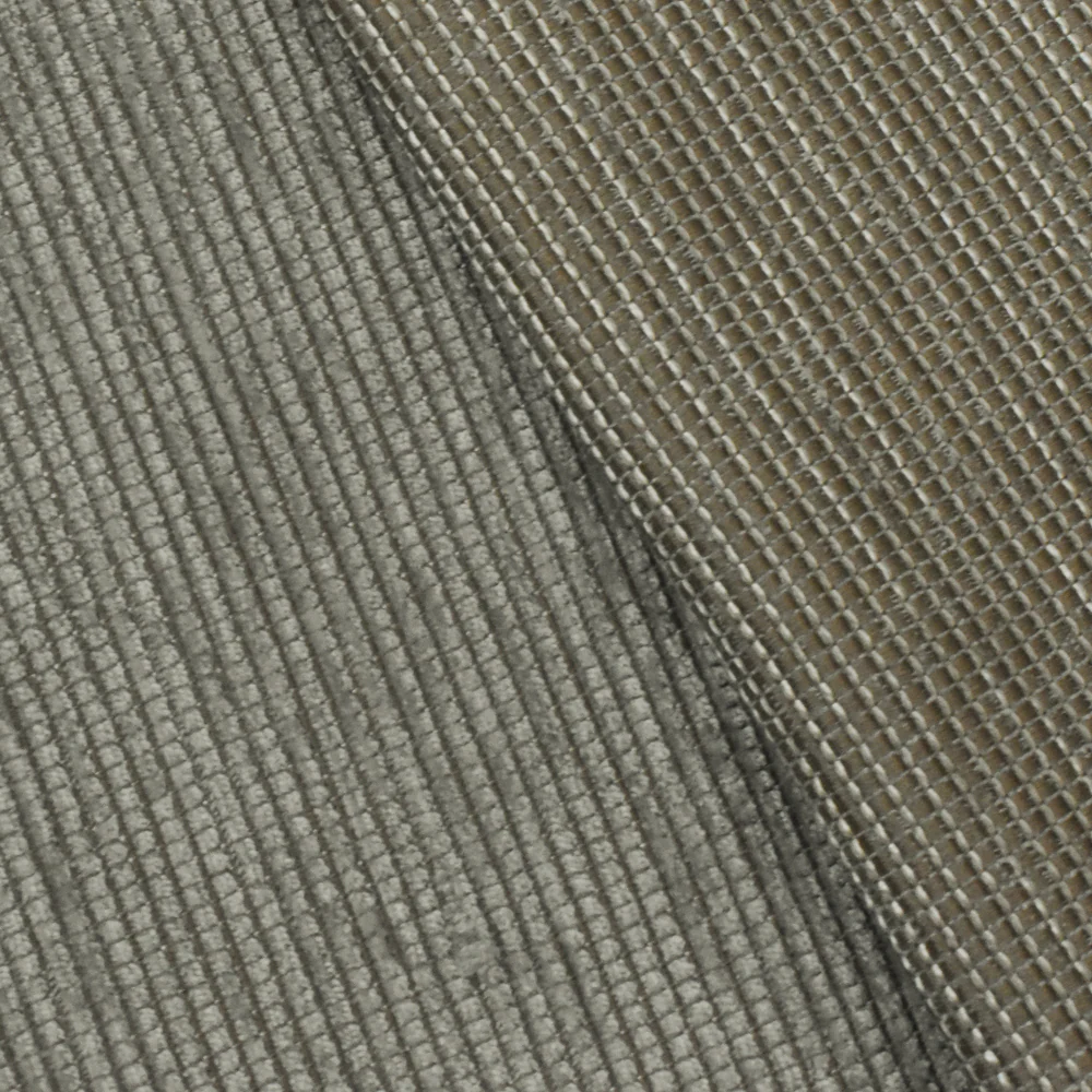 Gray-Brown Striped Poly Chenille Woven  Home Decorating Fabric - Image 3