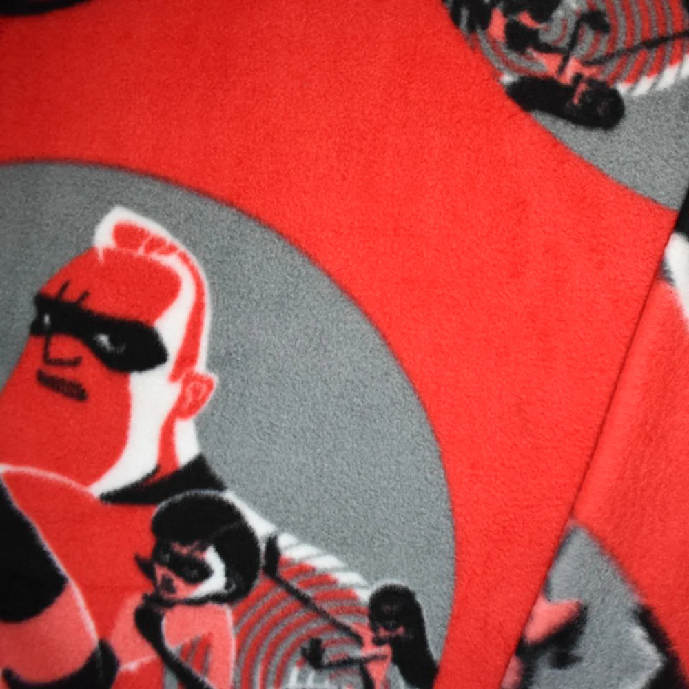 Gray-Multi Poly Disney Incredibles Print Double Sided Fleece Knit Fabric - Image 3