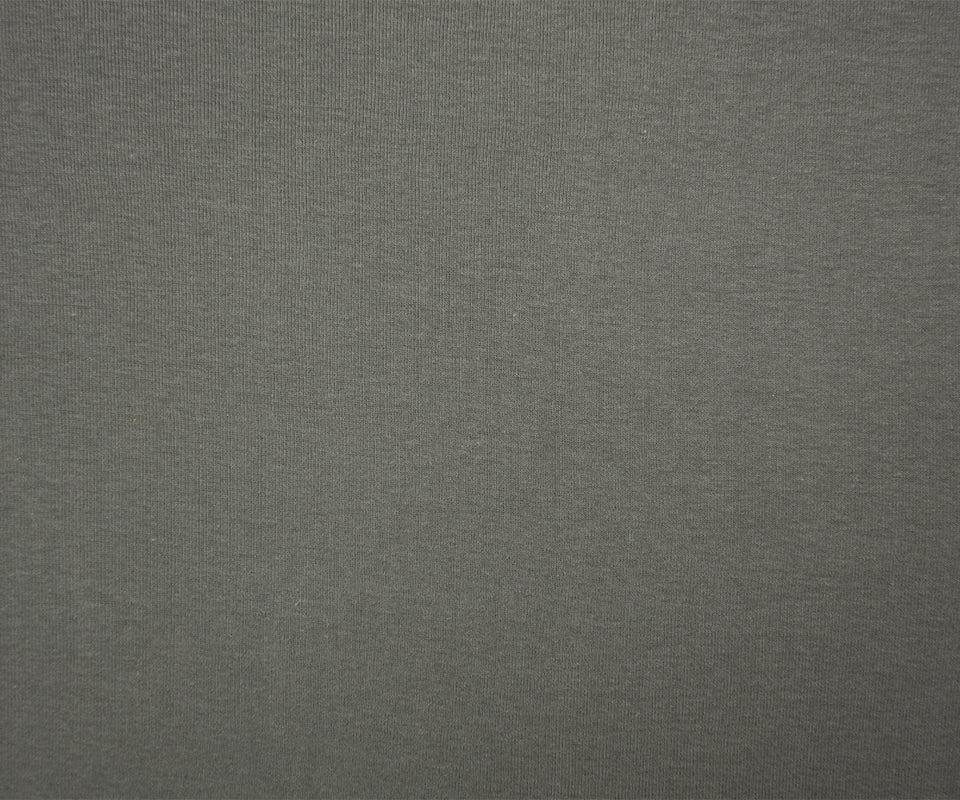 Gray Organic Cotton Solid 1X1 Rib Knit Fabric - Image 3