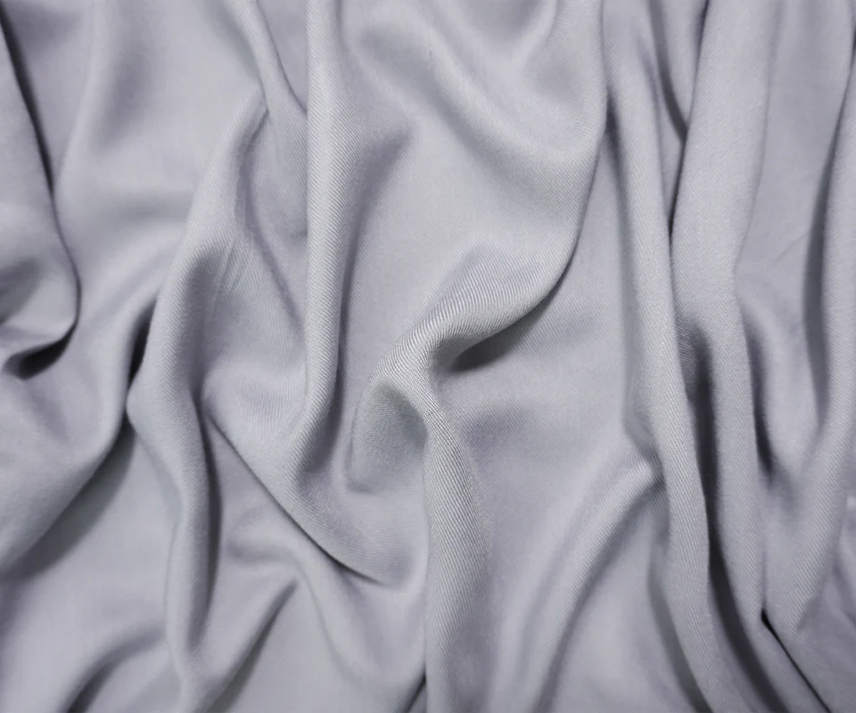 Gray Rayon Solid Twill Woven Fabric - Image 3