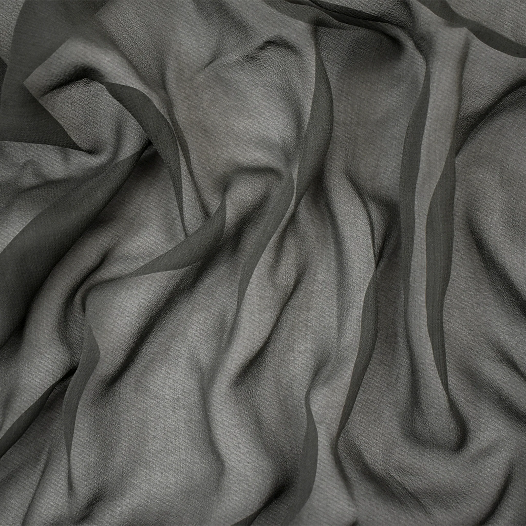 Gray Silk Chiffon Woven Fabric
