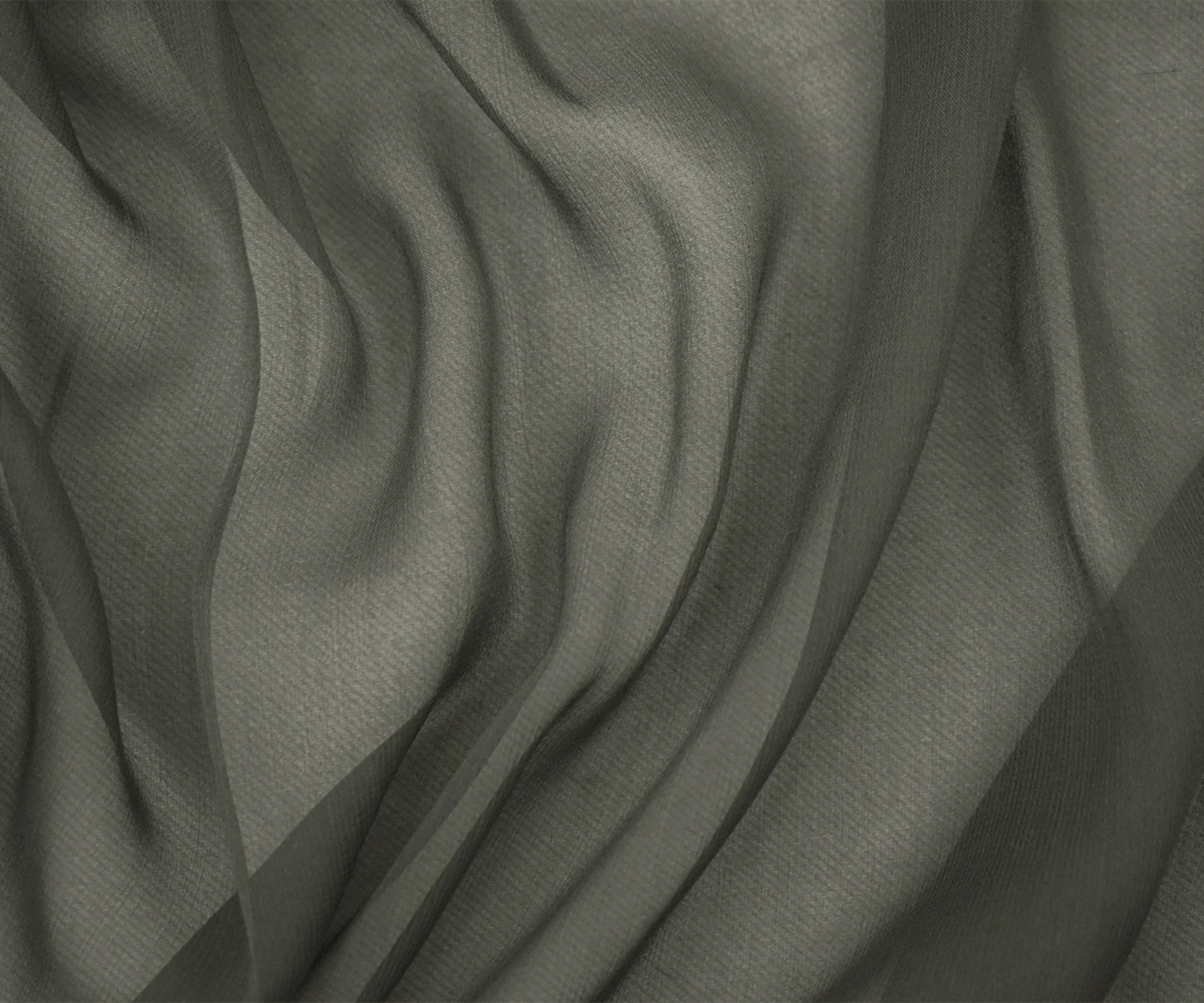 Gray Silk Chiffon Woven Fabric - Image 3