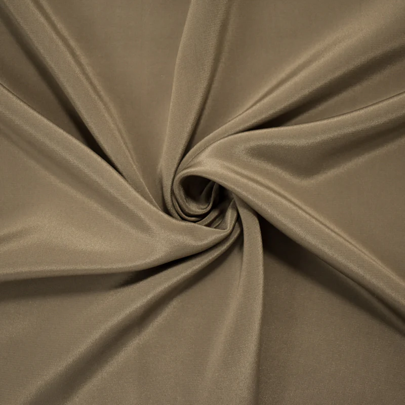 Gray Silk Famous Designer Crepe De Chine Woven Fabric