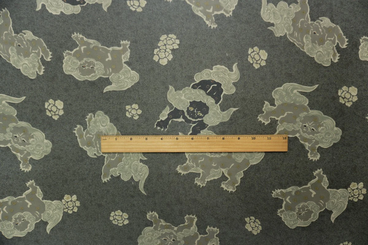Gray Silk Printed Chiffon Woven Fabric - Image 6