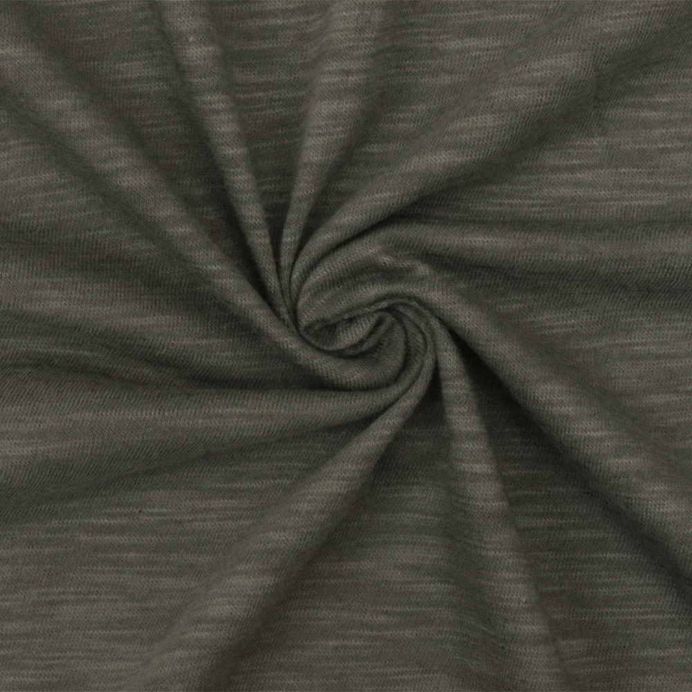 Gray Slub Stretch Spandex Rayon Jersey Knit Fabric