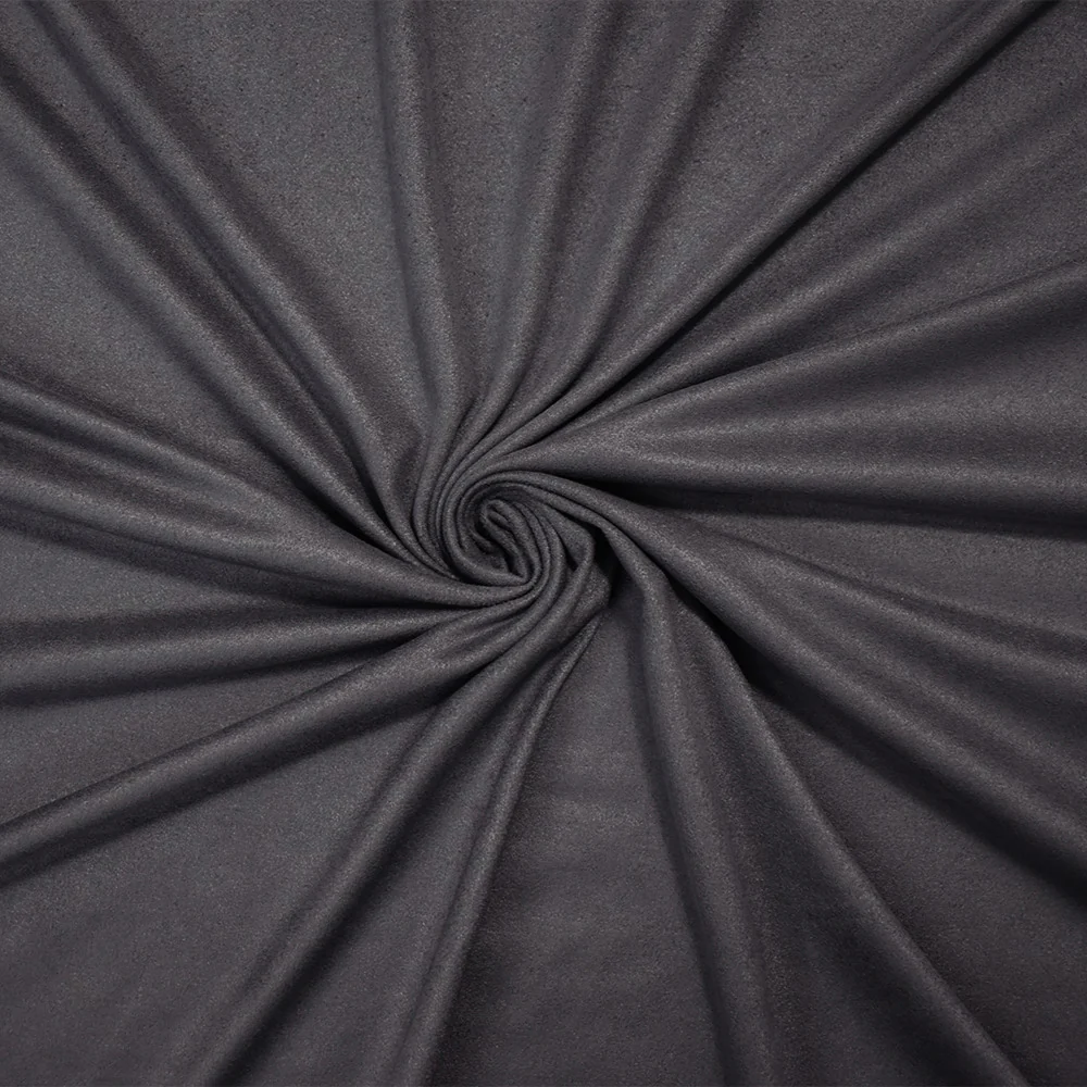 Gray Stretch Spandex Solid Microsuede Knit Fabric