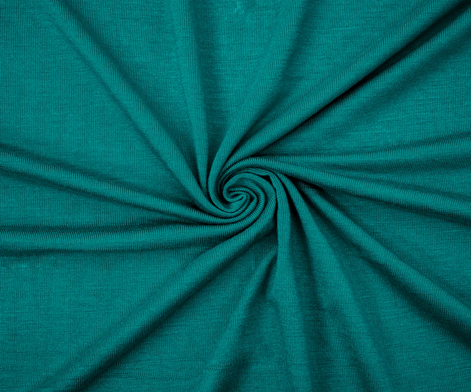 Green Bamboo Solid Stretch Jersey Knit Fabric - Image 3