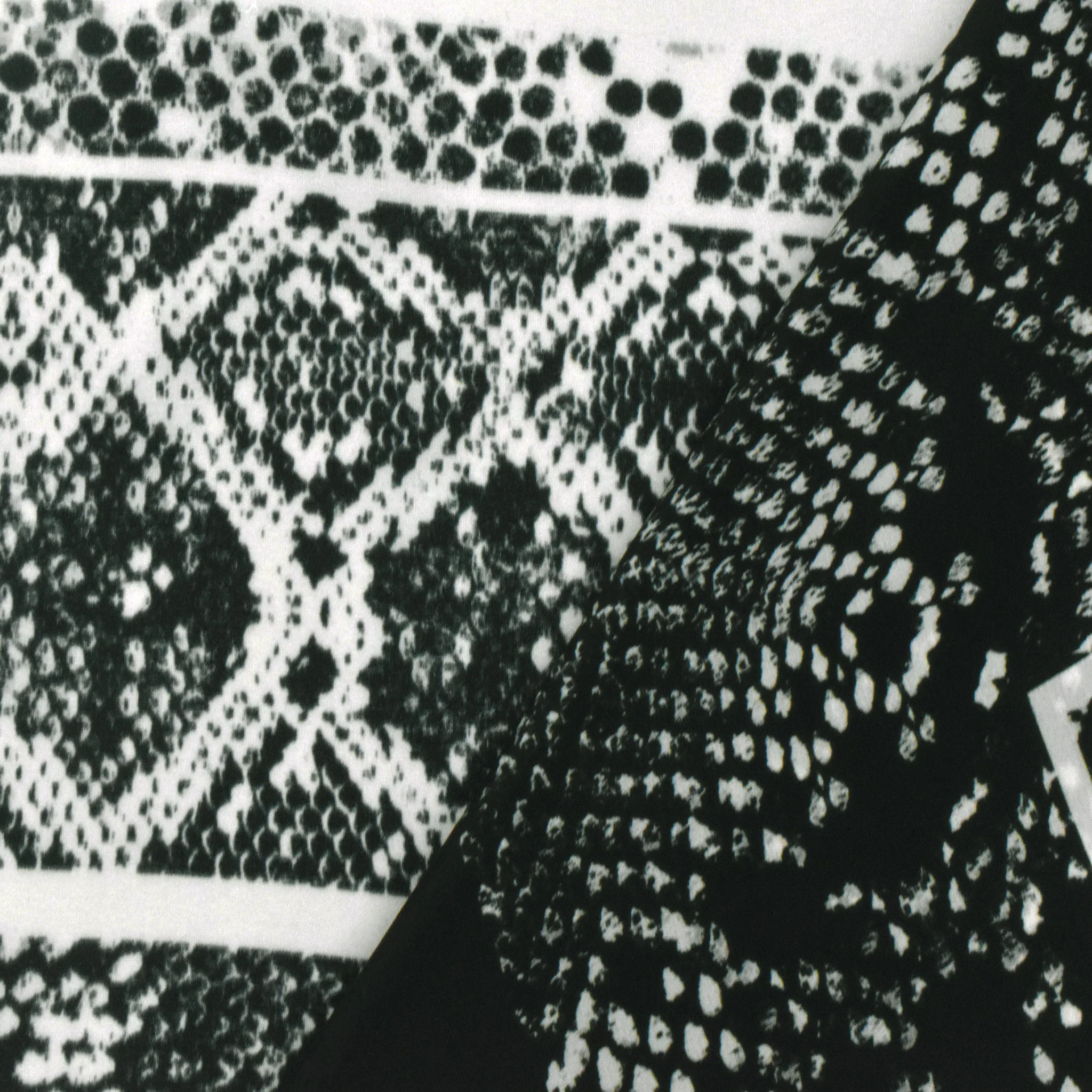 Green-Black-Ivory Border Frame Panel Printed Silk Crepe De Chine Fabric - Image 4