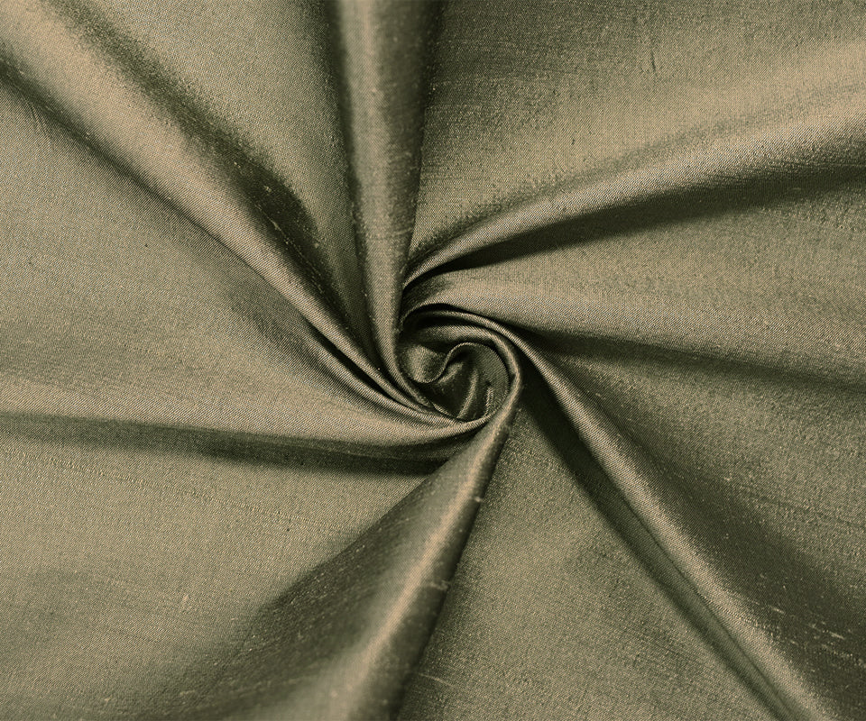 Green-Black Silk Iridescent Dupioni Woven Fabric - Image 3