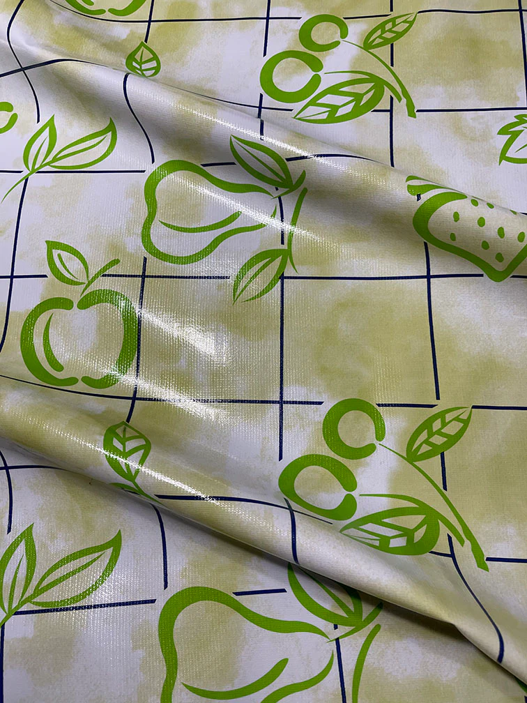 Green Blue Check Oilcloth Fabric - Reorderable - Image 3